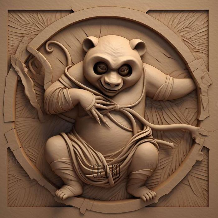 Kung Fu Panda 2 stl model for CNC